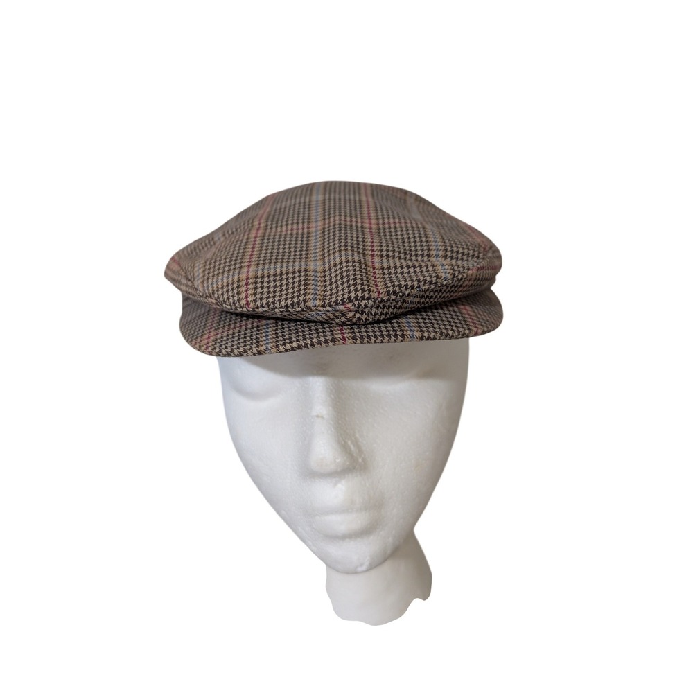 Osh Kosh Big Boy M Brown Glen Plaid Cotton Flat Cap Driving Newsboy Hat
